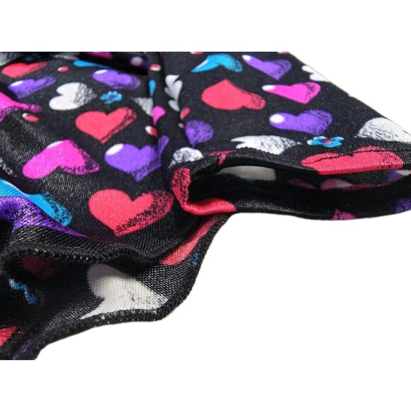 Gilda Marx VTG 90s Hearts Galore Black LS Skirted Leotard Adult Size XS (Y/J) - Picture 3 of 13